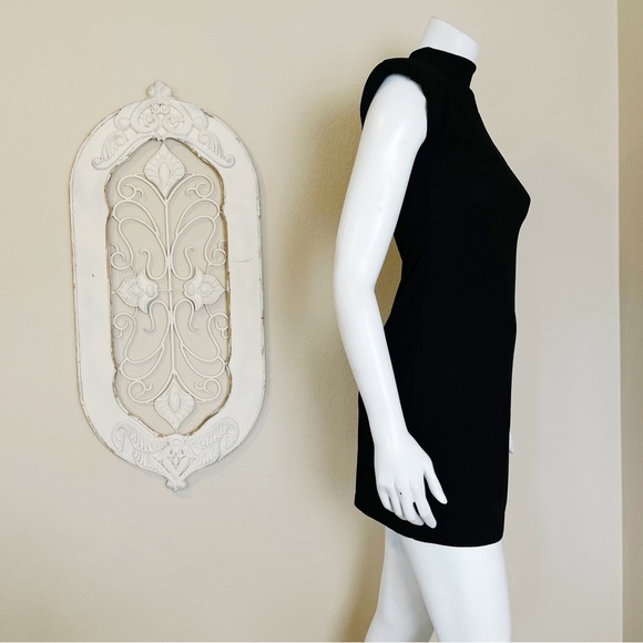 I Saw It First | Women's Black Ribbed Mockneck Shirt Dress | Size: 6 - Picture 6 of 7